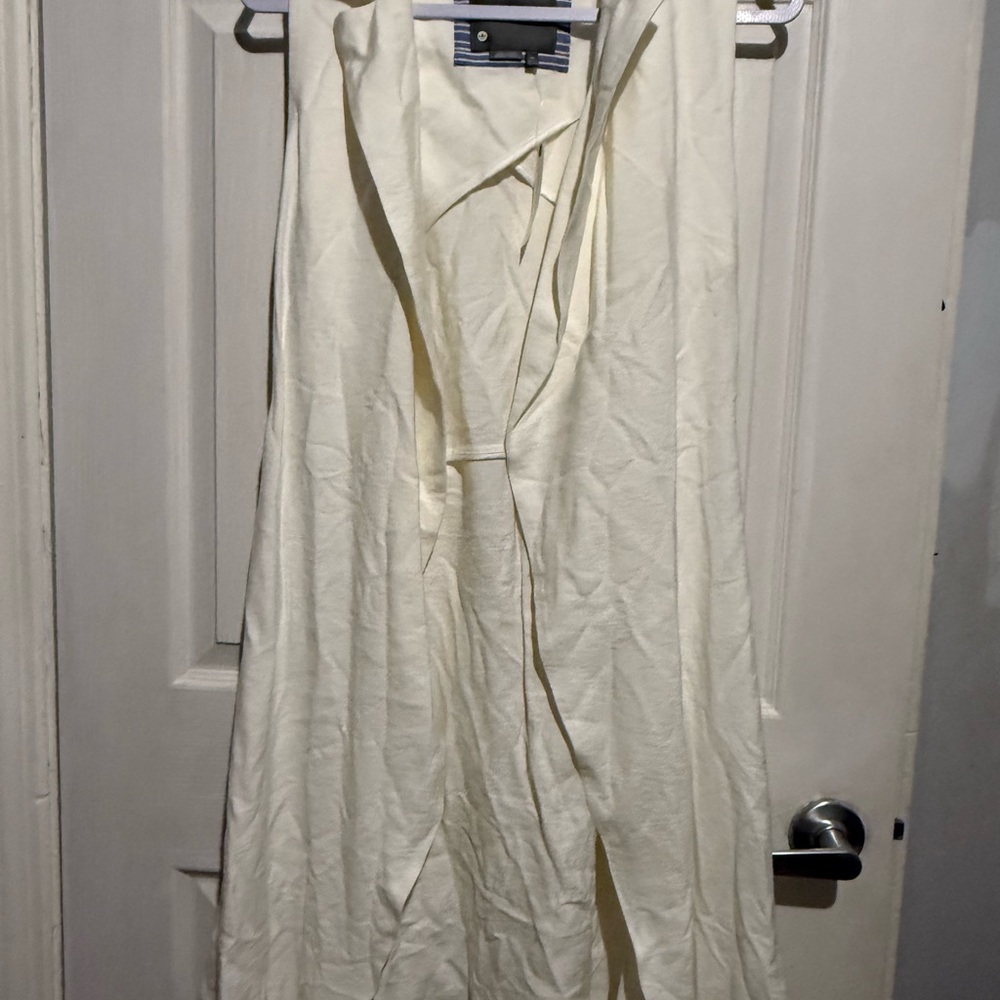 Anthropologie Cream and Blue Striped Top